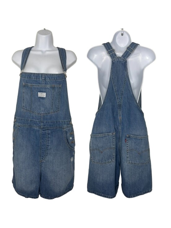 Levi's Pants - Levi's Women's Sz L Blue Denim Short-Alls Overalls (2003)